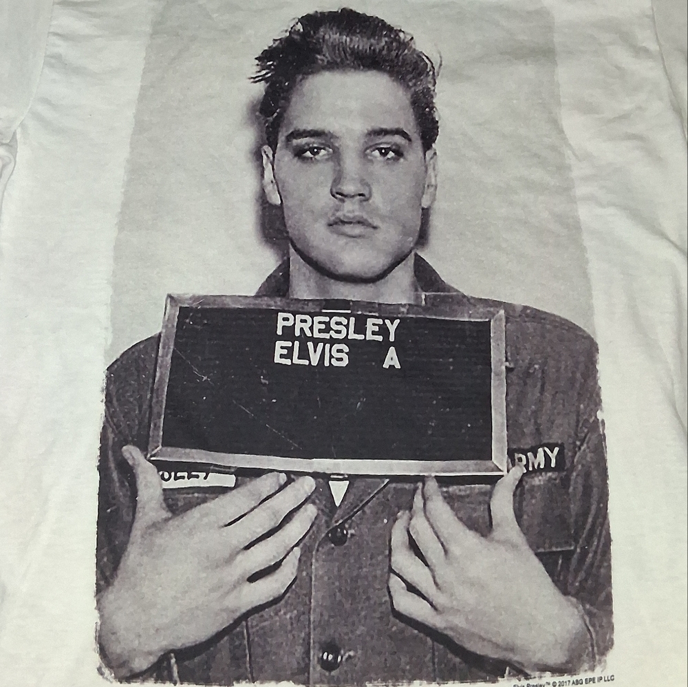 New 2017 Elvis Presley Mugshot Shirt Vintage Y2K Tee Rock Country Graceland